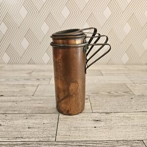 Vintage Copper Tall Stacking Nesting Measuring Liquid Cups Mid Century Modern